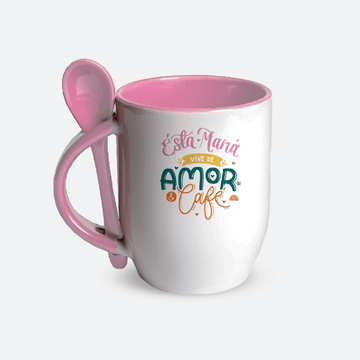 Taza con cucharita - Esta mamá vive de amor
