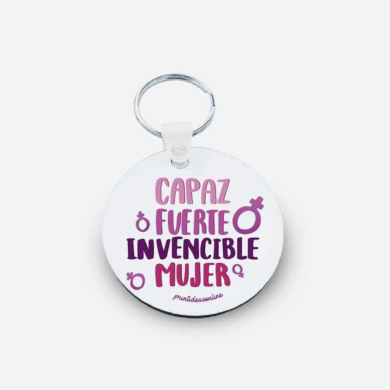 Llavero MDF - Capaz Fuerte Invencible