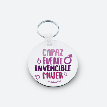 Llavero MDF - Capaz Fuerte Invencible