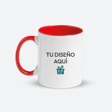 Taza con asa e interior de color