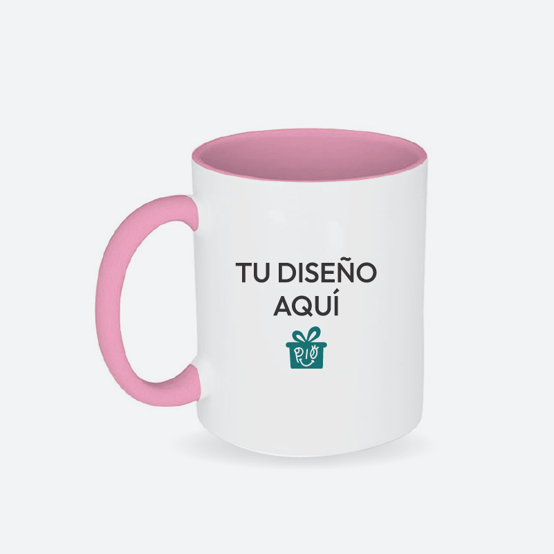 Taza con asa e interior de color